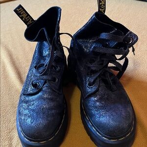 Black/blue Molly Platform Combat Boots